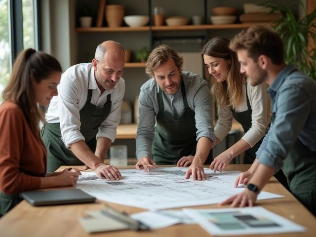 Deulim Kitchen team collaborating on a design project