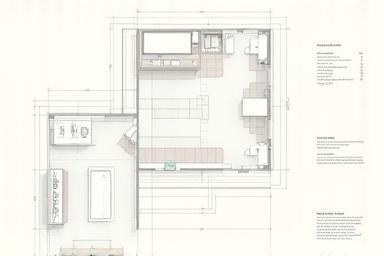 Architectural drawing of a kitchen plan
